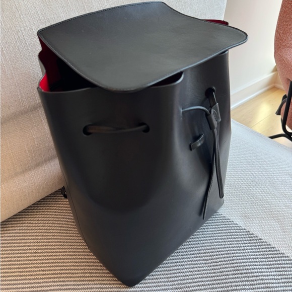 Mansur Gavriel Classic Backpack, Black / Red, regular size - Picture 9 of 13